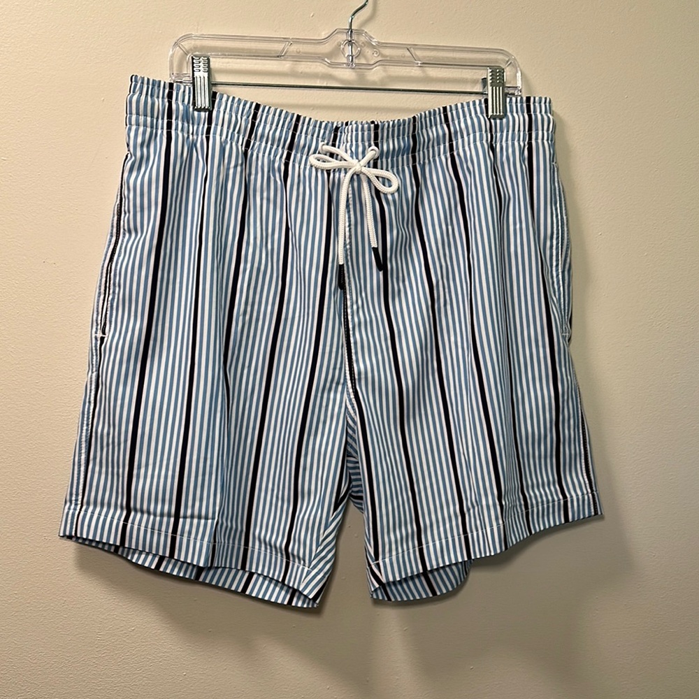 Trunks Surf & Swim Co Men’s Blue Striped Swim Trunks Size XL